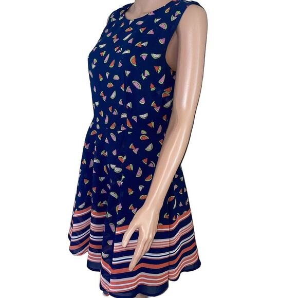 Maison Jules Watermelon Sleeveless Summer A- Line Dress Size M Fit/Flare - Picture 12 of 12